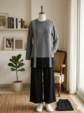 Women Contrast set - Grey/ black