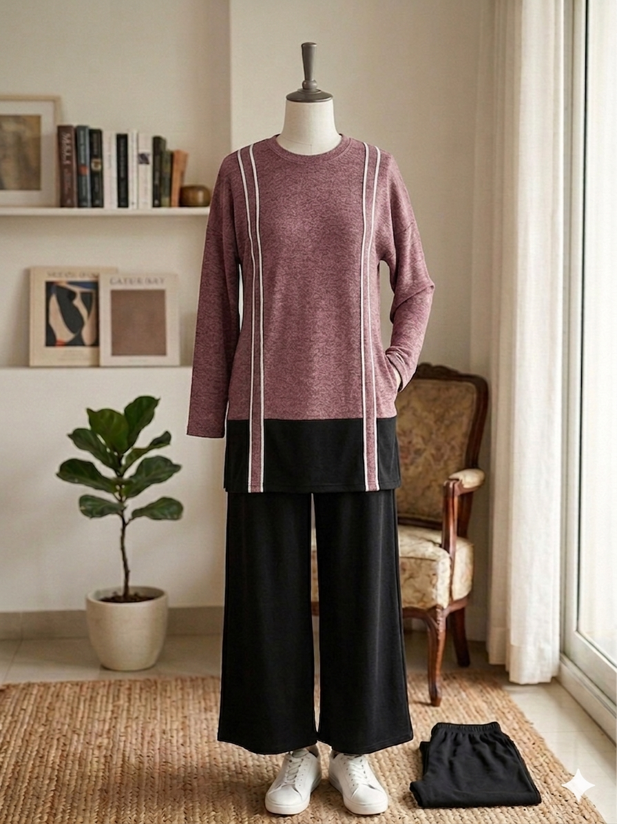 Women Contrast set - Pink/ black