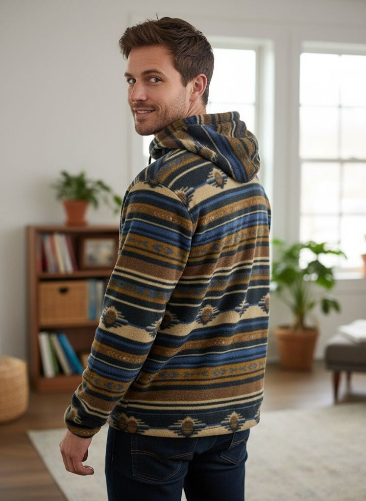 Mumtaz Brown Stripe Men's Hoodie