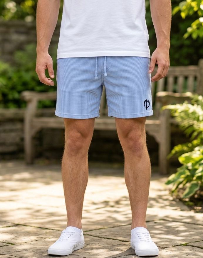 Shorts for Men - Blue with Texture