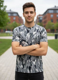 Mumtaz Grey Camouflage Crew Neck Shirt
