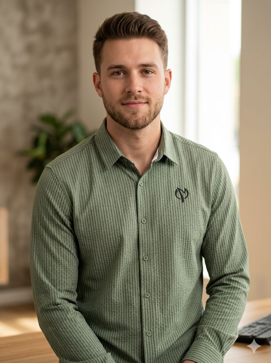 Mens Full-Sleeve Olive Green Shirt