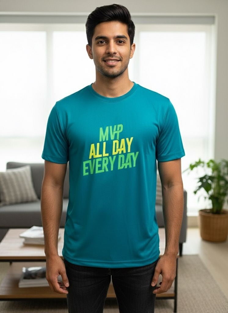 Mumtaz Teal Crew Neck Shirt